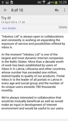 Inbox.lv android App screenshot 1